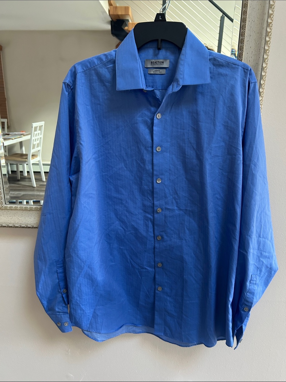 Reaction Kenneth Cole Men's Bright Blue Long-Sleeve Button-Up Shirt